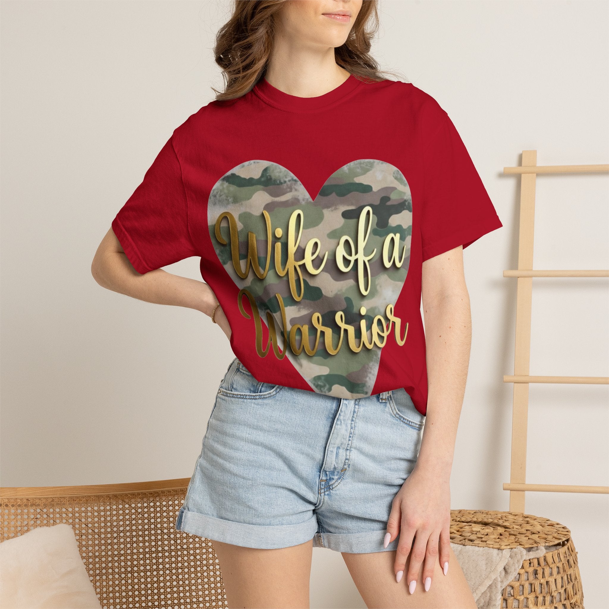 "Wife of a Warrior" Unisex Garment-Dyed T-shirt