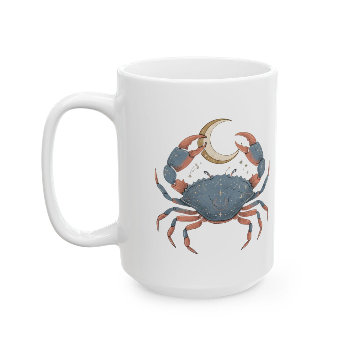 "Cancer The Moon Child Crab" White Ceramic Mug