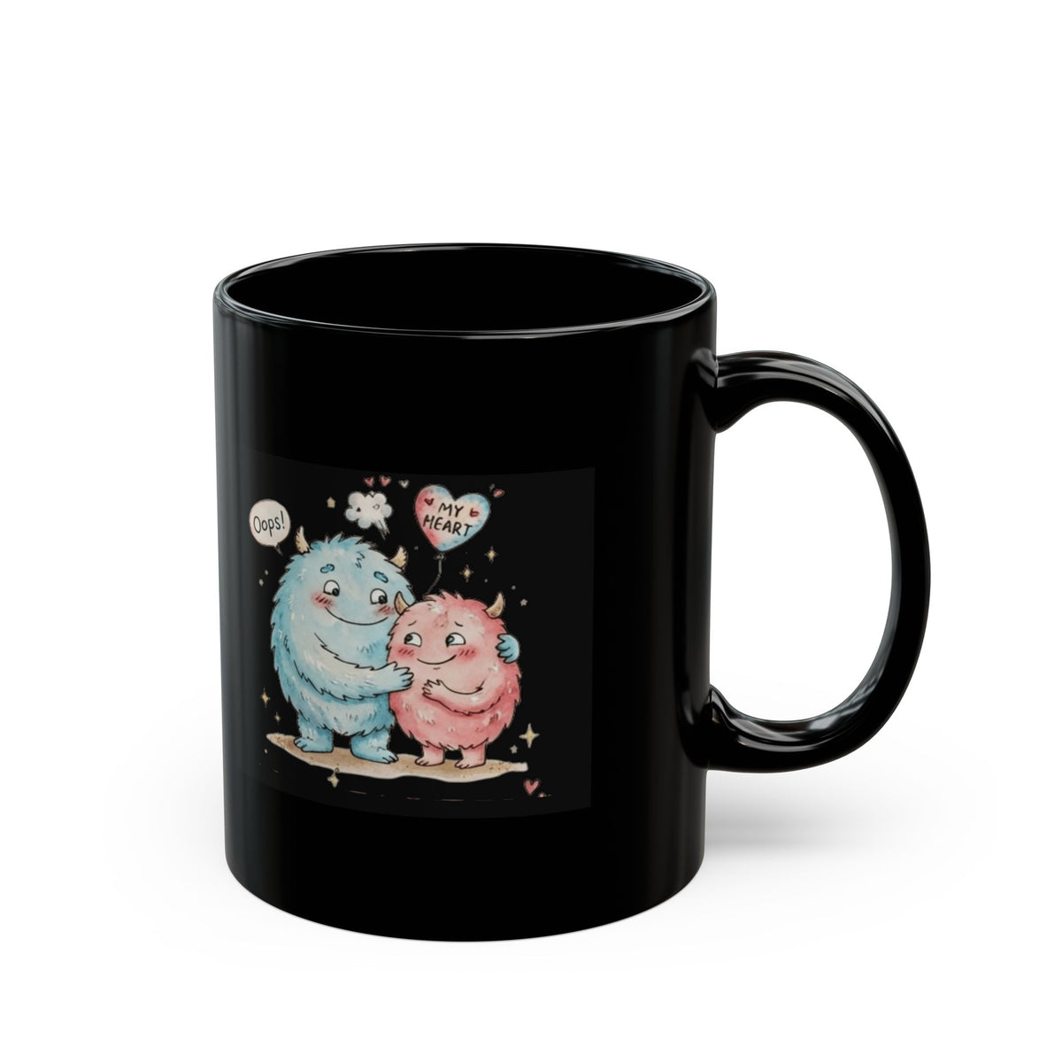 "You Farted All Rights To My Heart" Black Ceramic Mug — Graphic