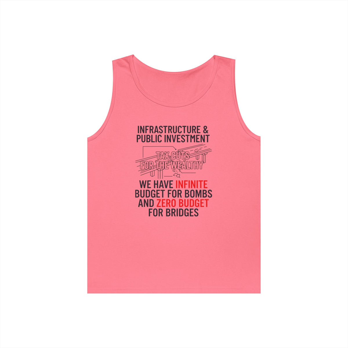 Color: Safety Pink | Protest Series - Fix The Roads Tank Top