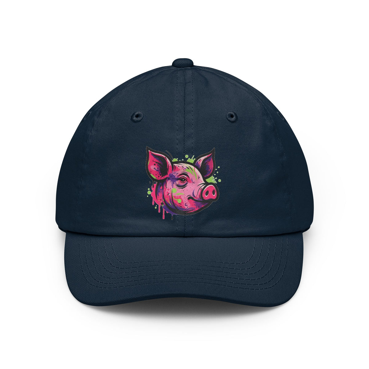 Color: Navy | Barnyard Pig Dad Hat — Graphic