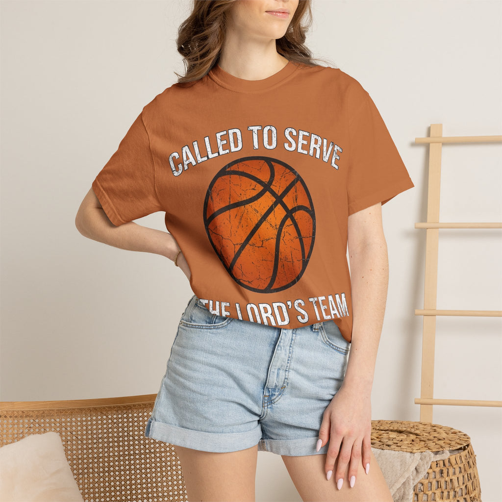 Called To Serve The Lord's Team Christian Basketball T-Shirt - Distressed Religious Sports Tee for Men and Women