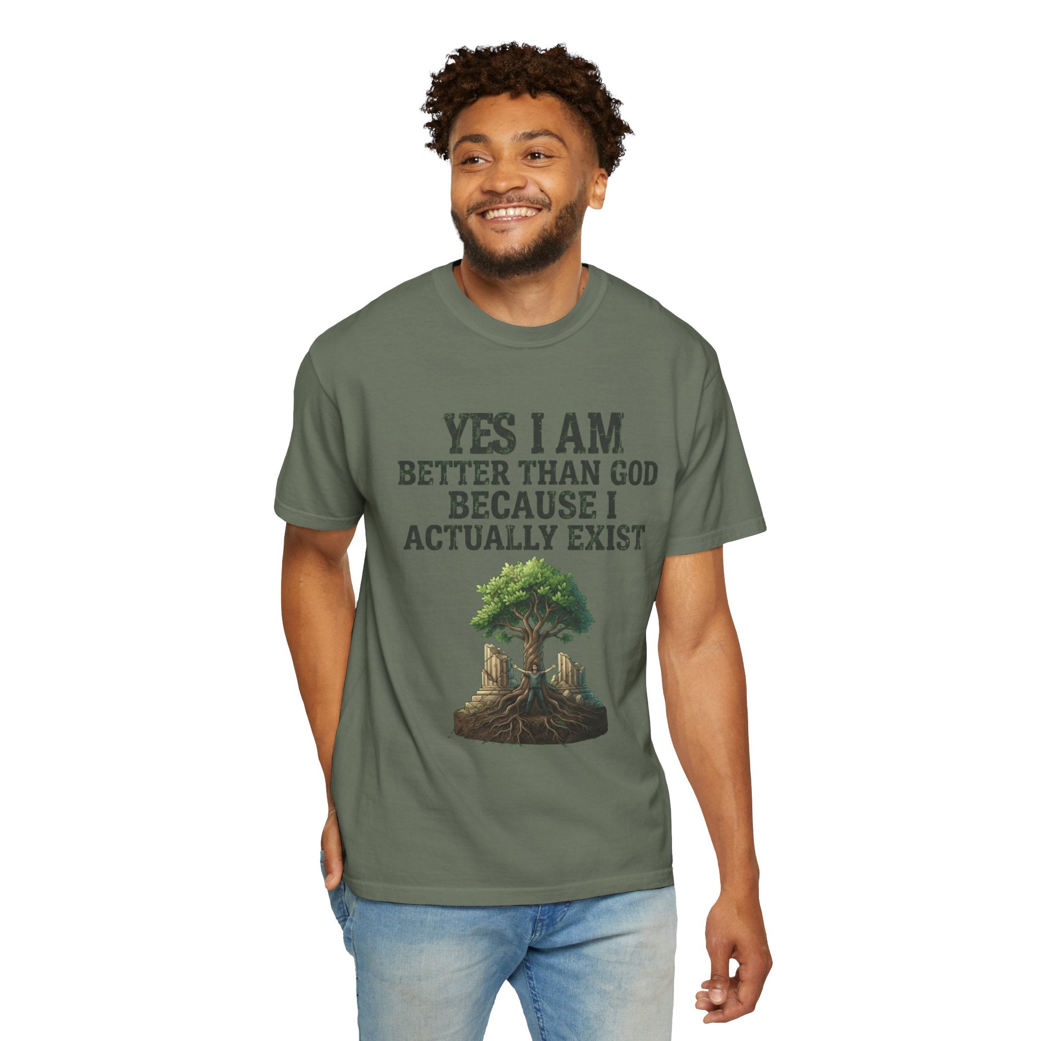 "I Exist" Unisex Garment-Dyed Tee