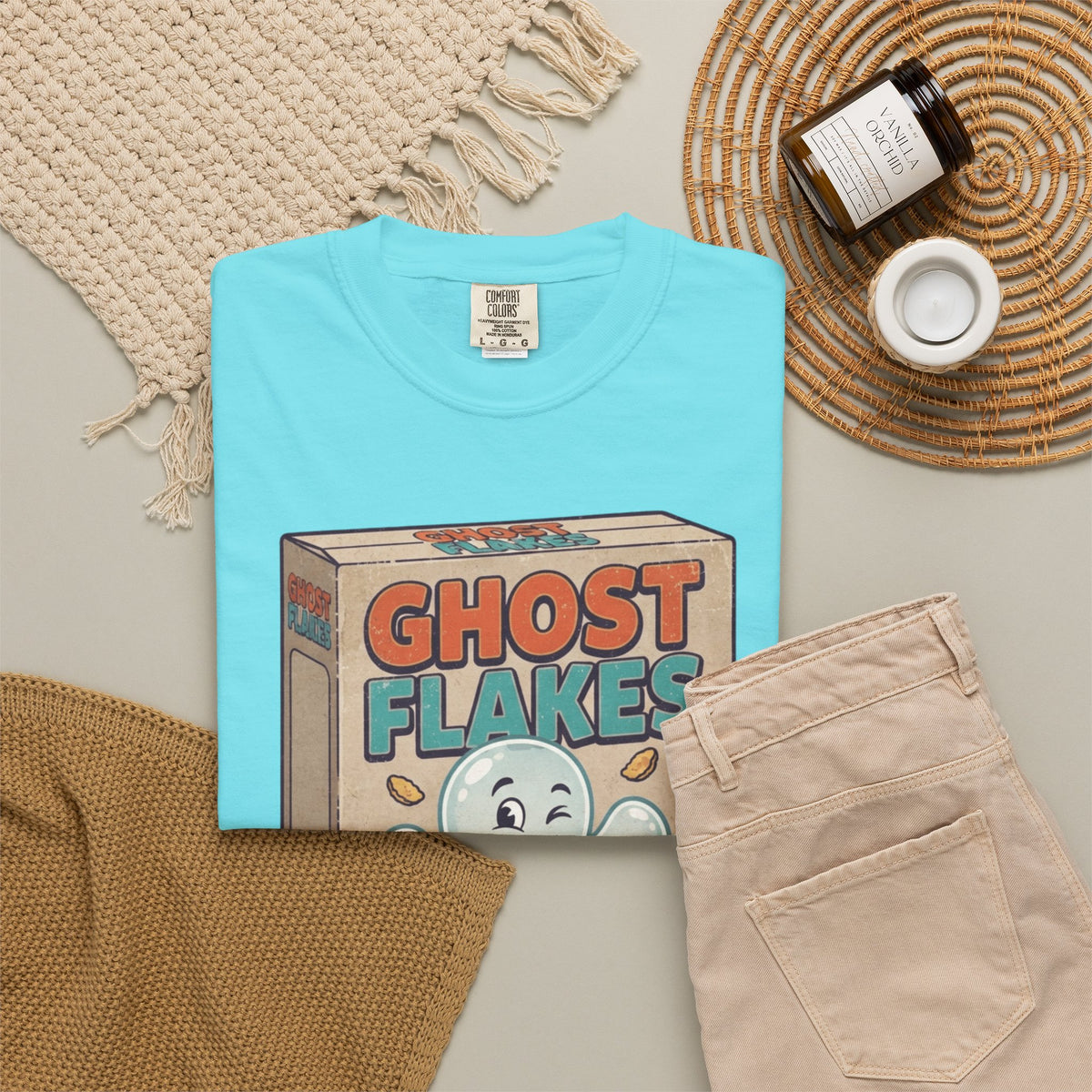 "Ghost Flakes" Unisex Garment-Dyed Tee