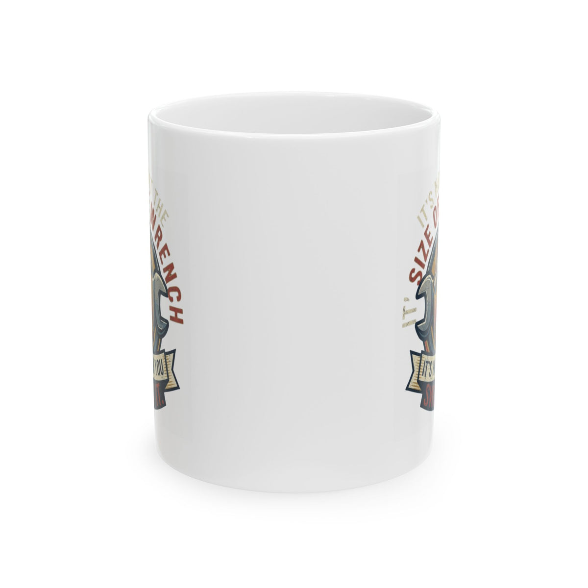 "Size Matters" White Ceramic Mug