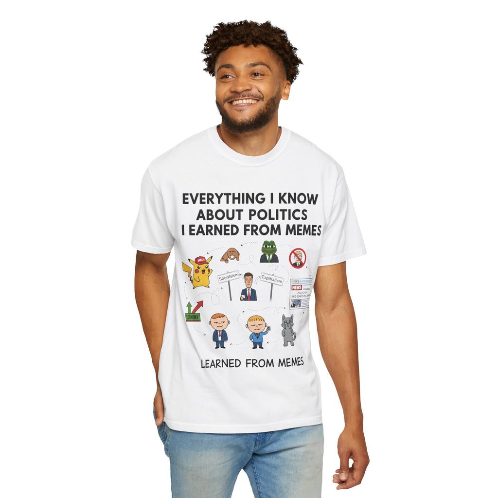 "Advanced Degrees in Memes" Unisex Garment-Dyed T-shirt