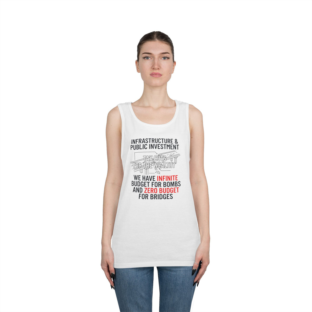 Color: White | Protest Series - Fix The Roads Tank Top