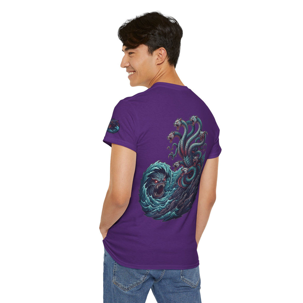 Color: Purple | Charybdis and Scylla (Greek Mythology) Premium Graphic Tee