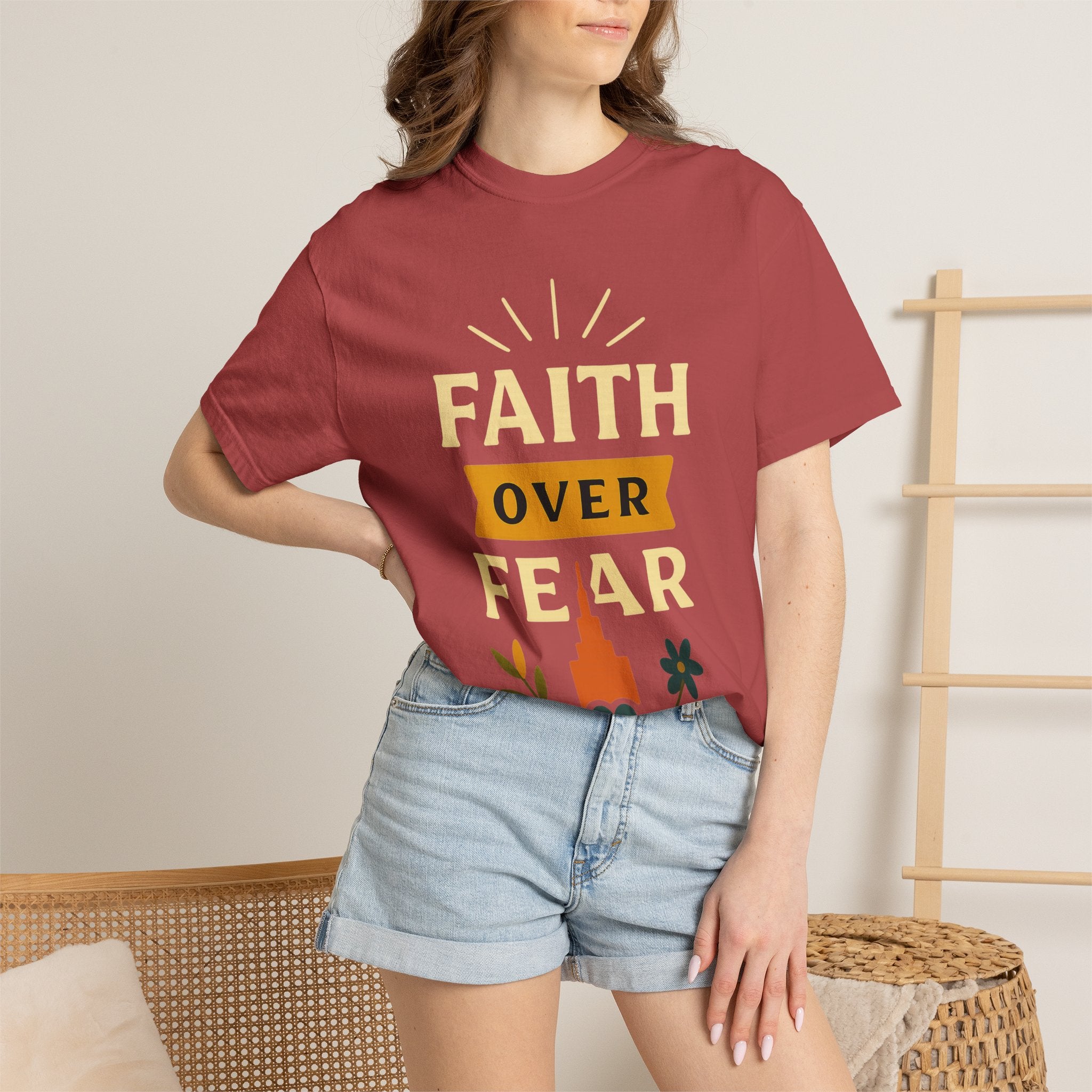 "Faith Over Fear-4" Unisex Garment-Dyed T-shirt