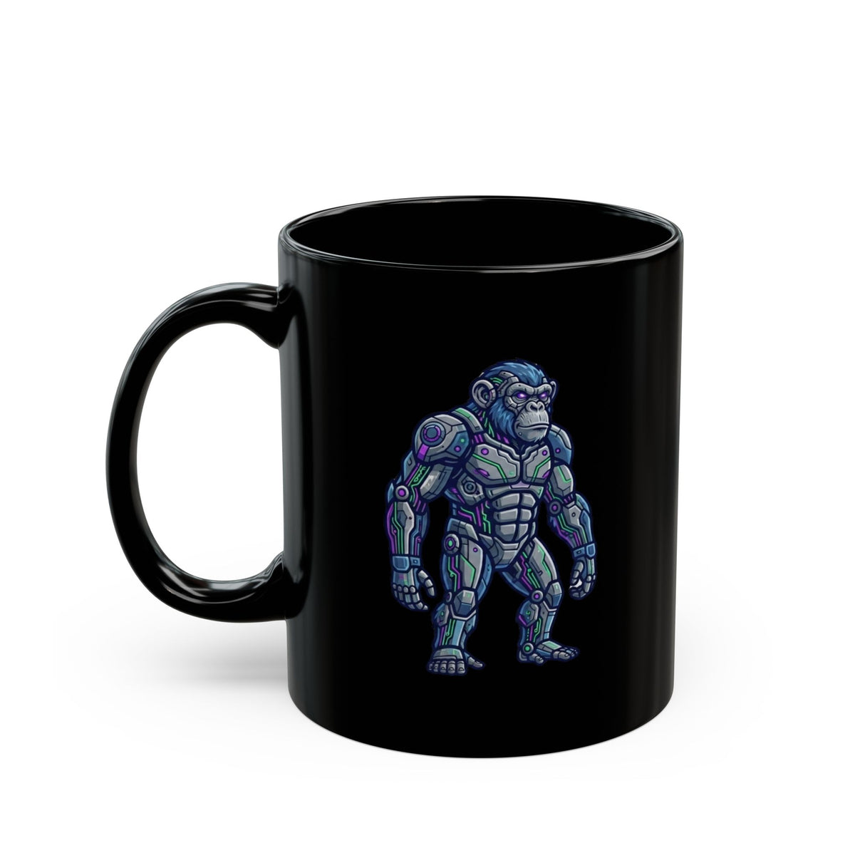 "Cyber Chimp" Black Ceramic Mug