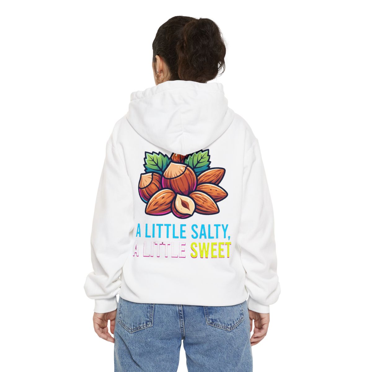 Color: White | A Little Salty, A Little Sweet Garment-Dyed Hoodie