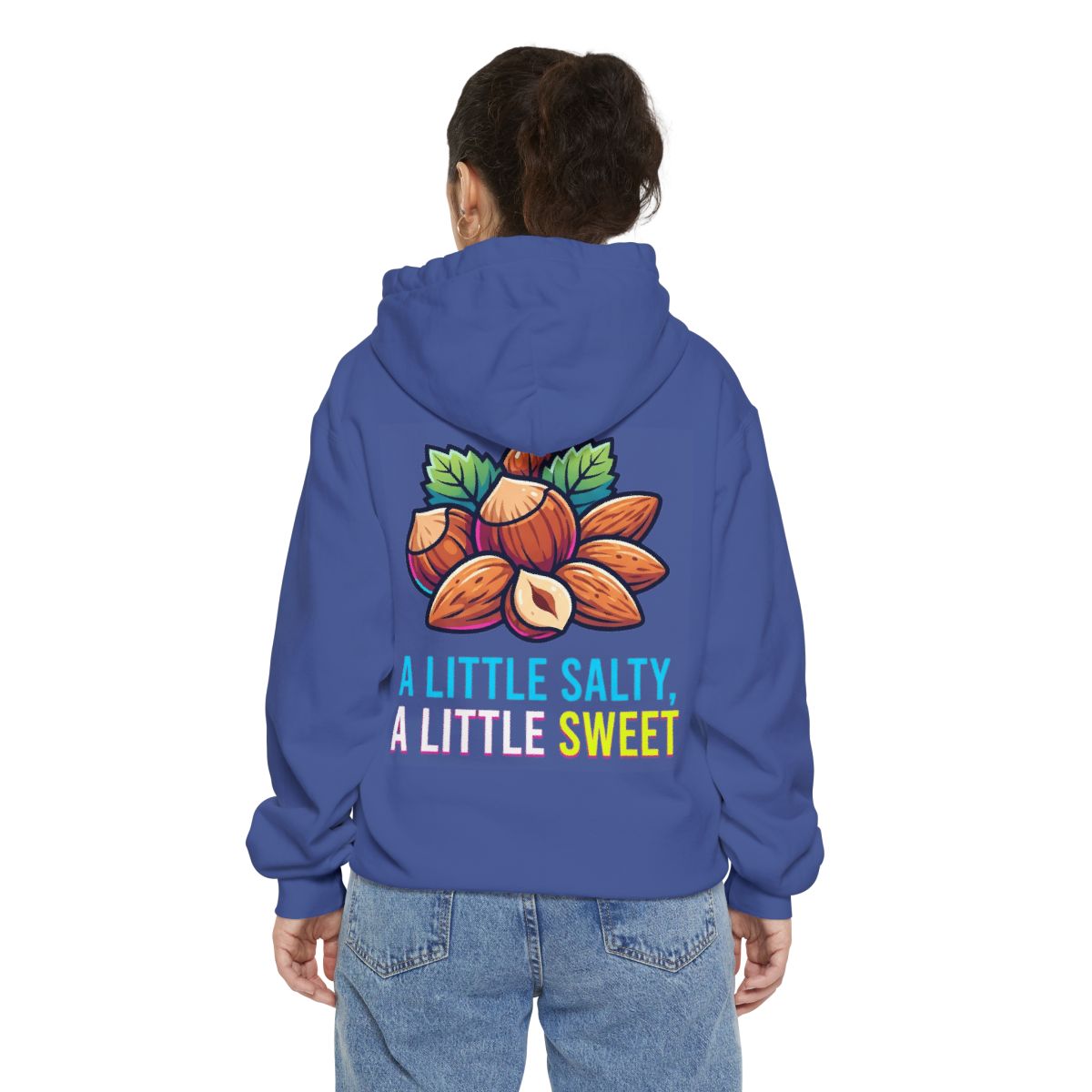 Color: Flo Blue | A Little Salty, A Little Sweet Garment-Dyed Hoodie