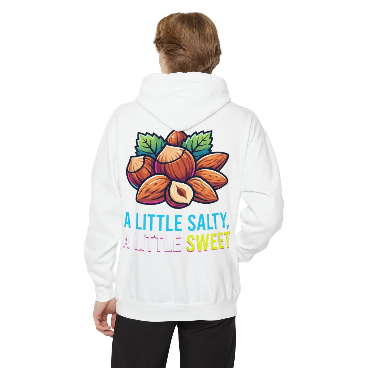 Color: White | A Little Salty, A Little Sweet Garment-Dyed Hoodie