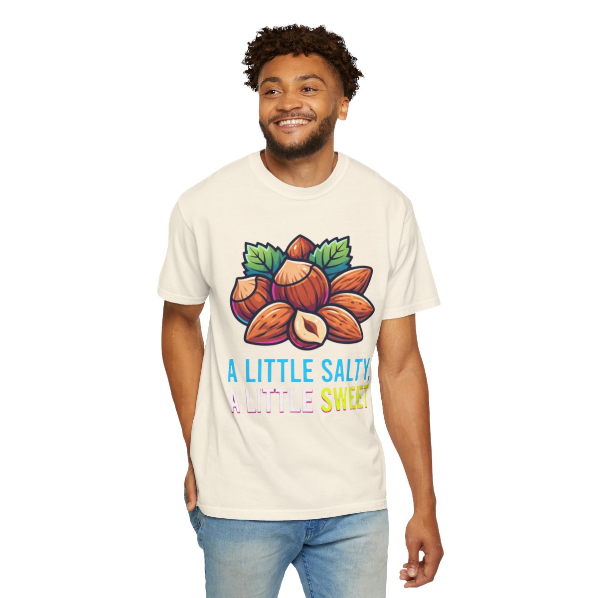 Color: Ivory | A Little Salty, A Little Sweet Unisex Garment-Dyed Tee