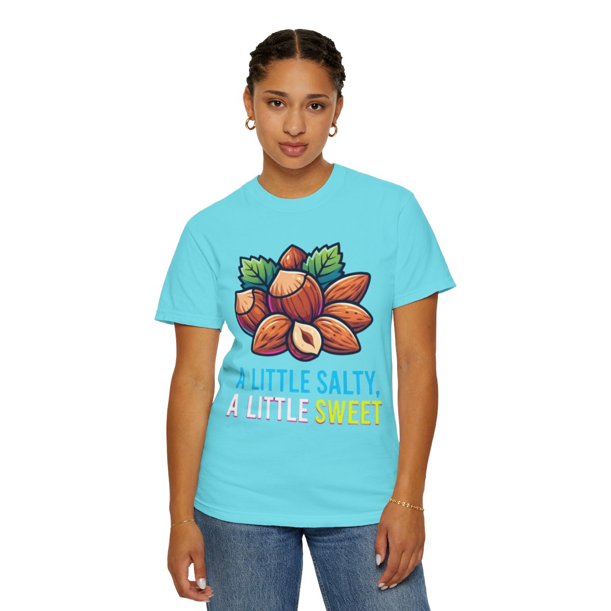 Color: Lagoon Blue | A Little Salty, A Little Sweet Unisex Garment-Dyed Tee