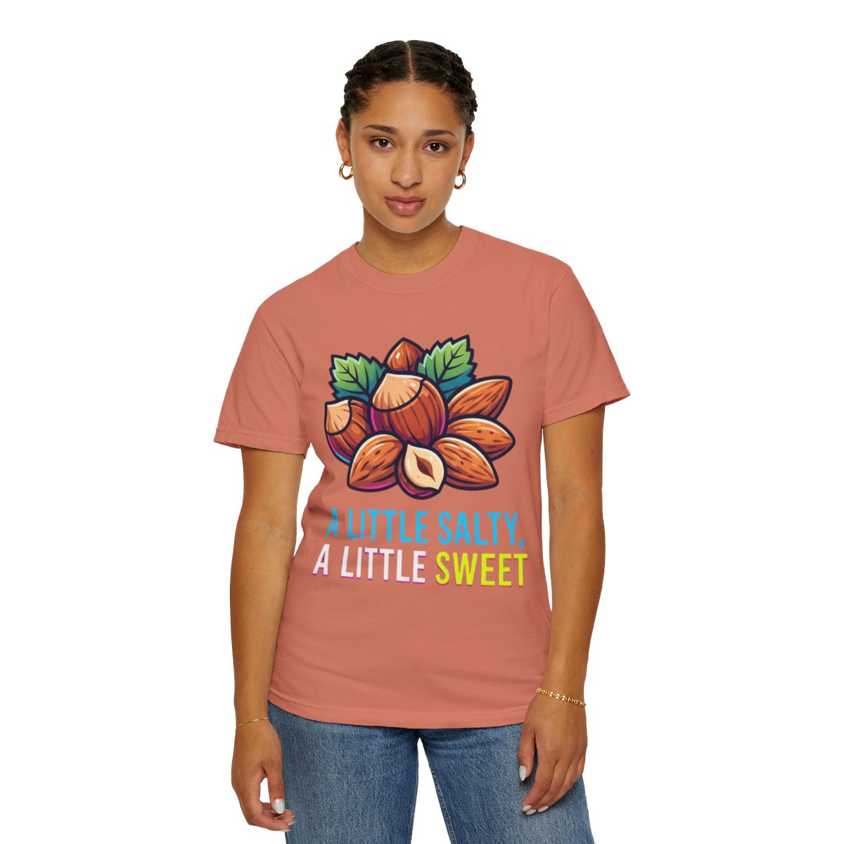 Color: Terracotta | A Little Salty, A Little Sweet Unisex Garment-Dyed Tee