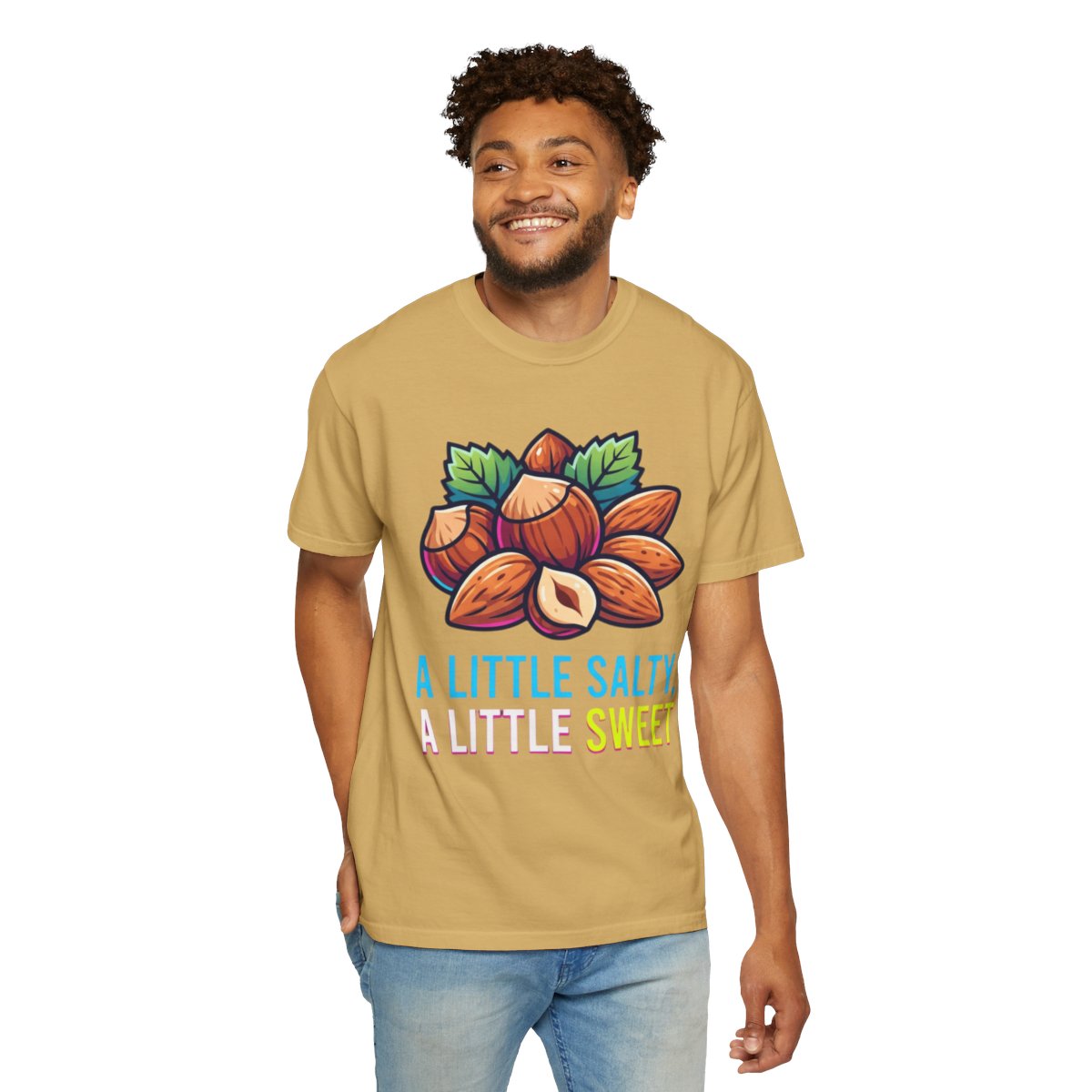 Color: Mustard | A Little Salty, A Little Sweet Unisex Garment-Dyed Tee