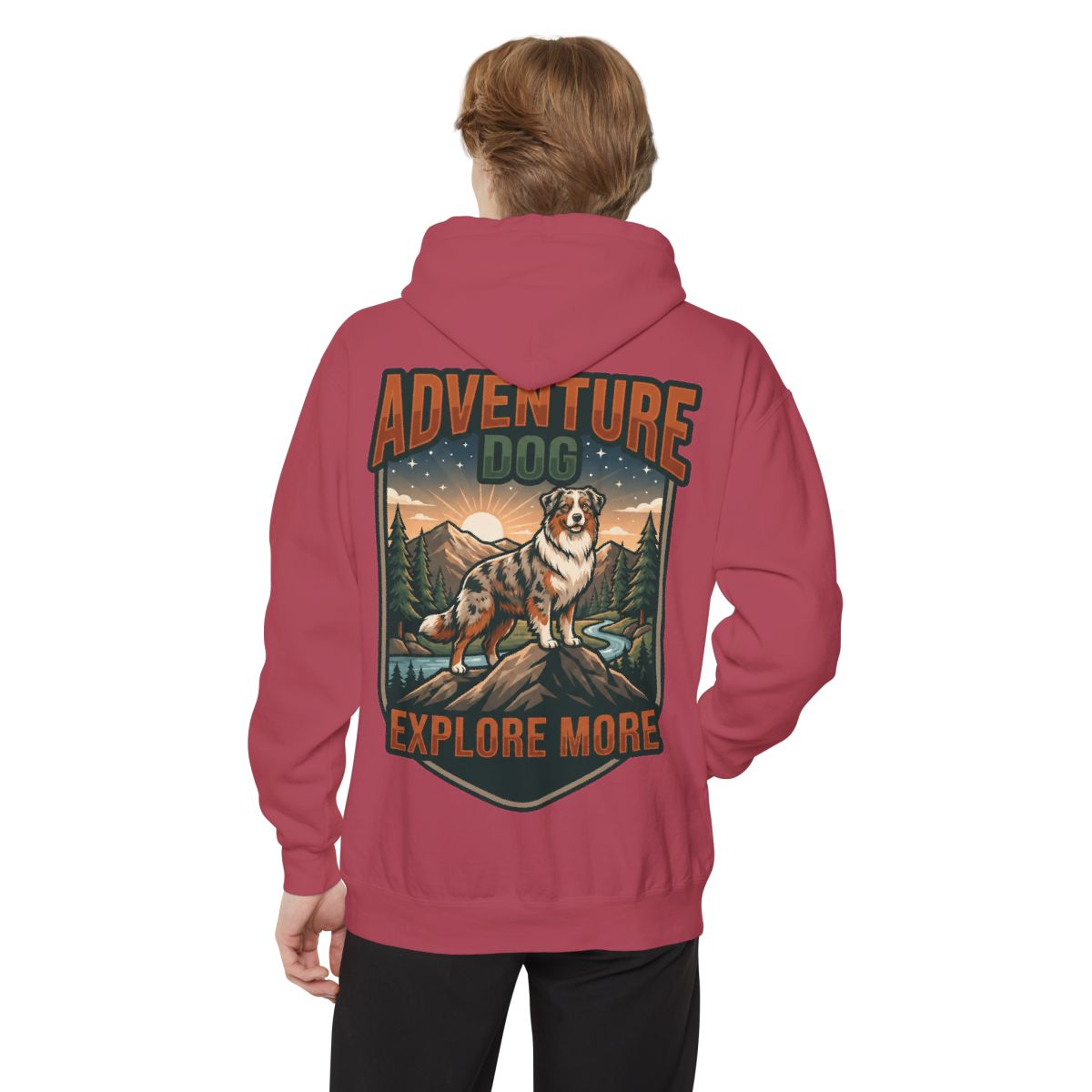 Color: Crimson | Adventure Dog Garment-Dyed Hoodie