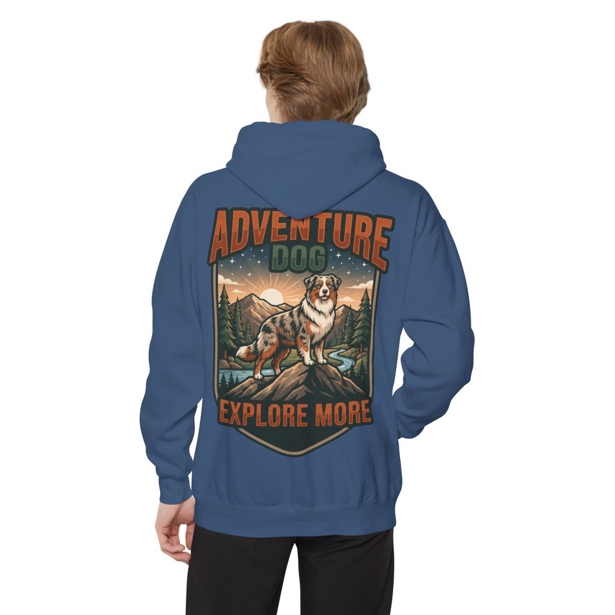 Color: True Navy | Adventure Dog Garment-Dyed Hoodie