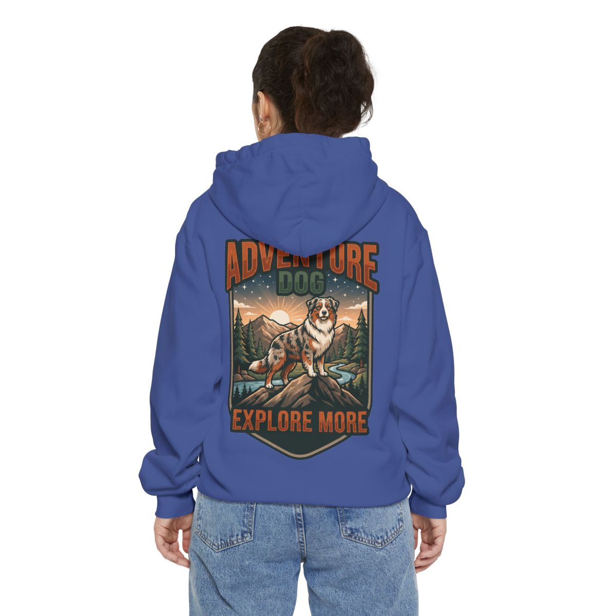 Color: Flo Blue | Adventure Dog Garment-Dyed Hoodie