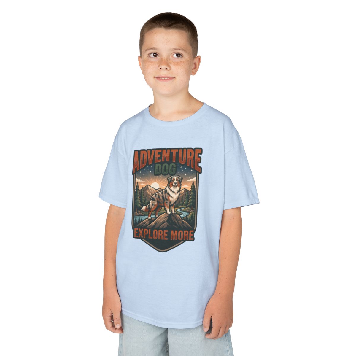 Color: Light Blue | Adventure Dog Kids Tee