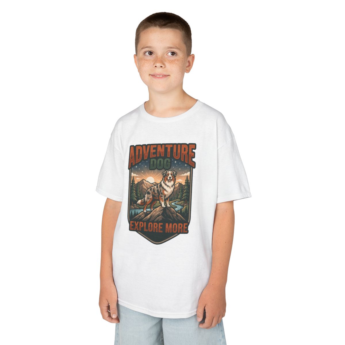 Color: White | Adventure Dog Kids Tee