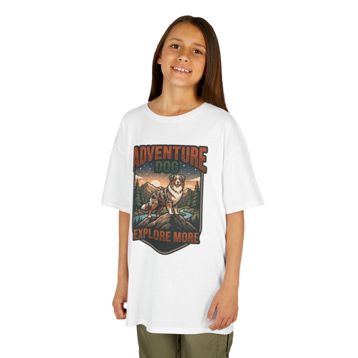 Color: White | Adventure Dog Kids Tee
