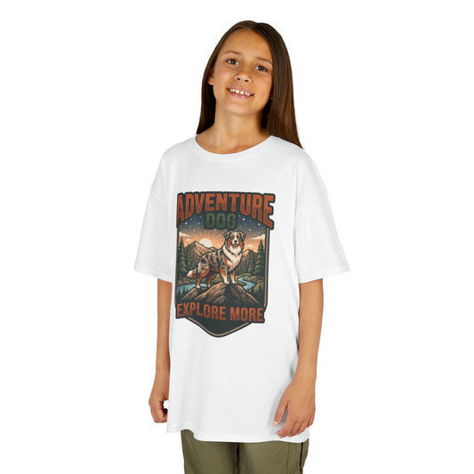 Color: White | Adventure Dog Kids Tee
