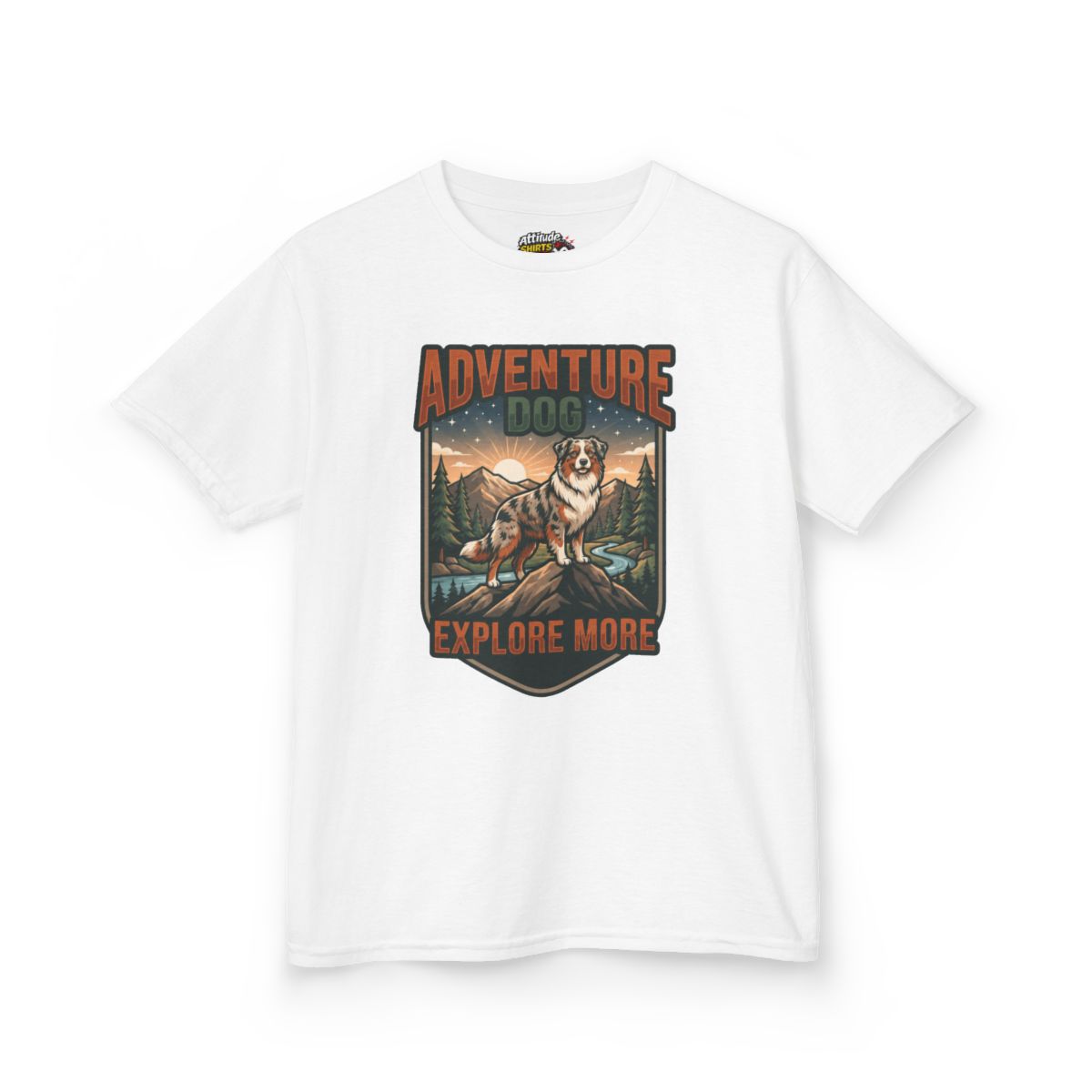 Color: White | Adventure Dog Kids Tee