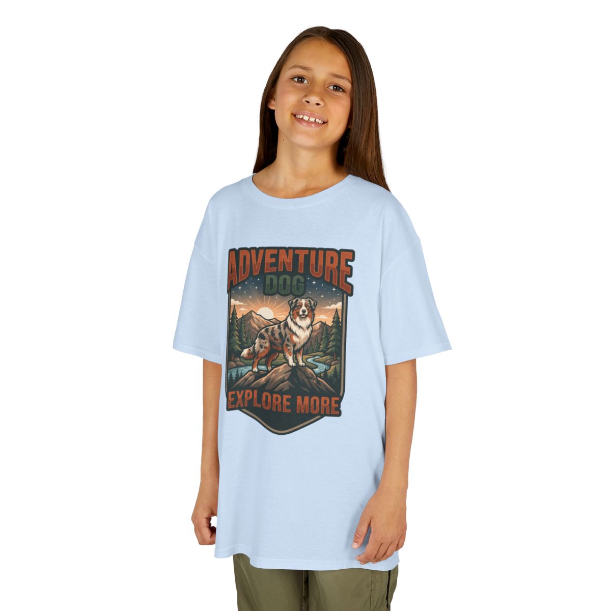 Color: Light Blue | Adventure Dog Kids Tee