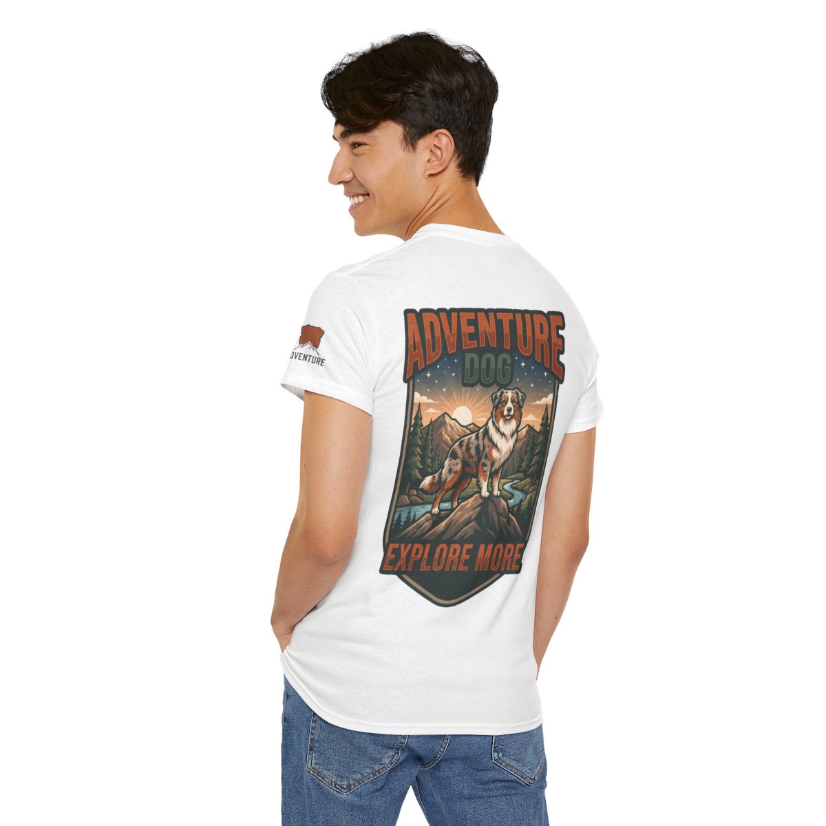 Color: White | Adventure Dog Premium Graphic Tee
