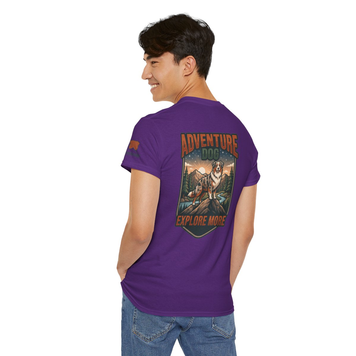 Color: Purple | Adventure Dog Premium Graphic Tee