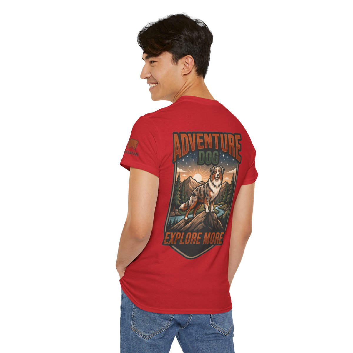 Color: Red | Adventure Dog Premium Graphic Tee