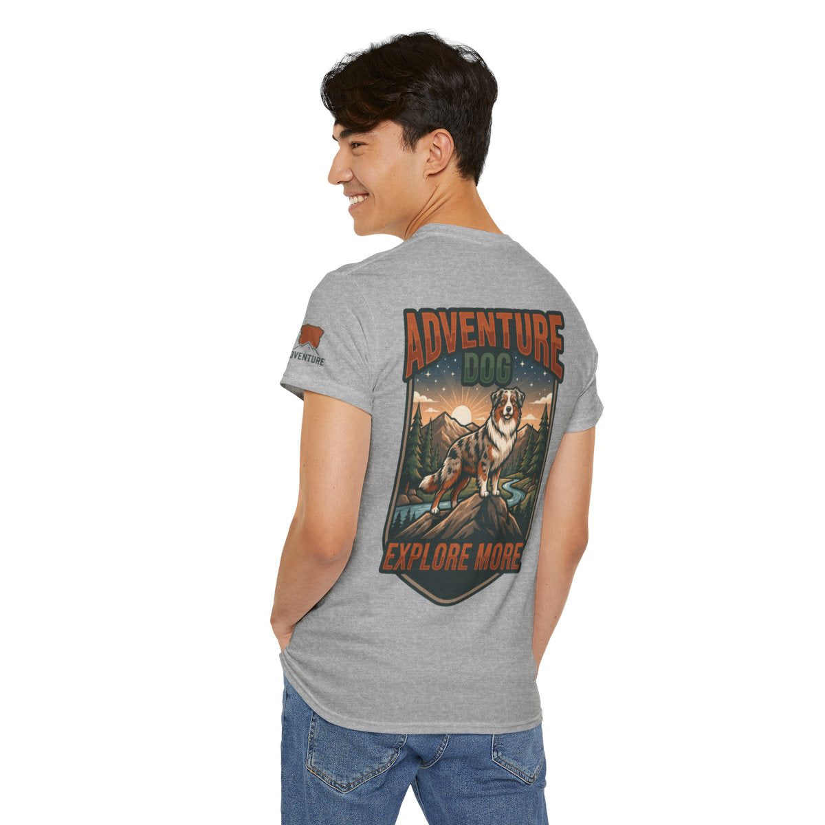 Color: Sport Grey | Adventure Dog Premium Graphic Tee