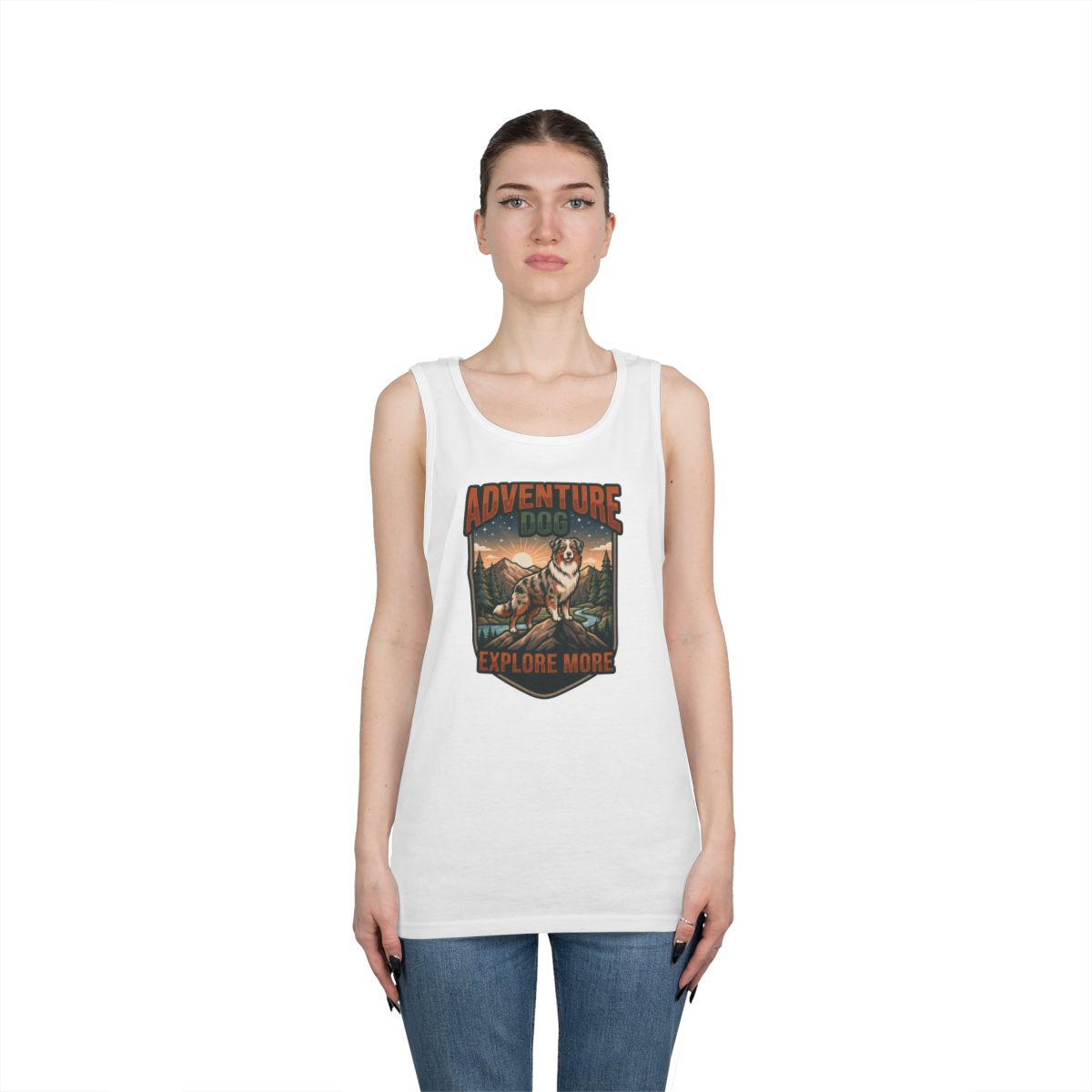 Color: White | Adventure Dog Tank Top