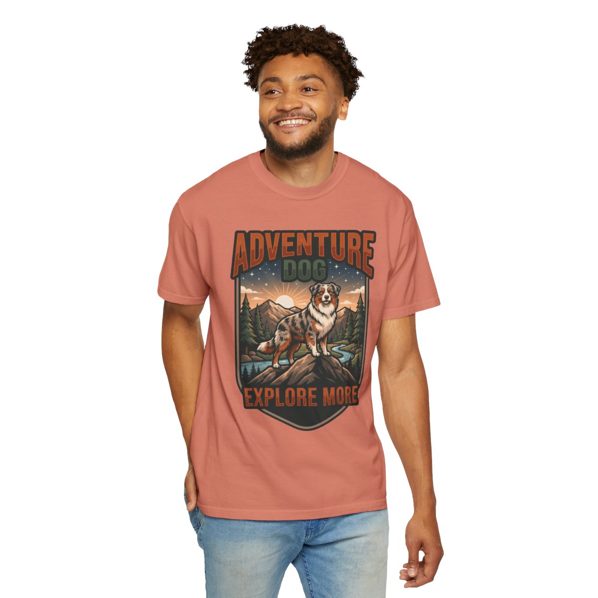 Color: Terracotta | Adventure Dog Unisex Garment-Dyed Tee