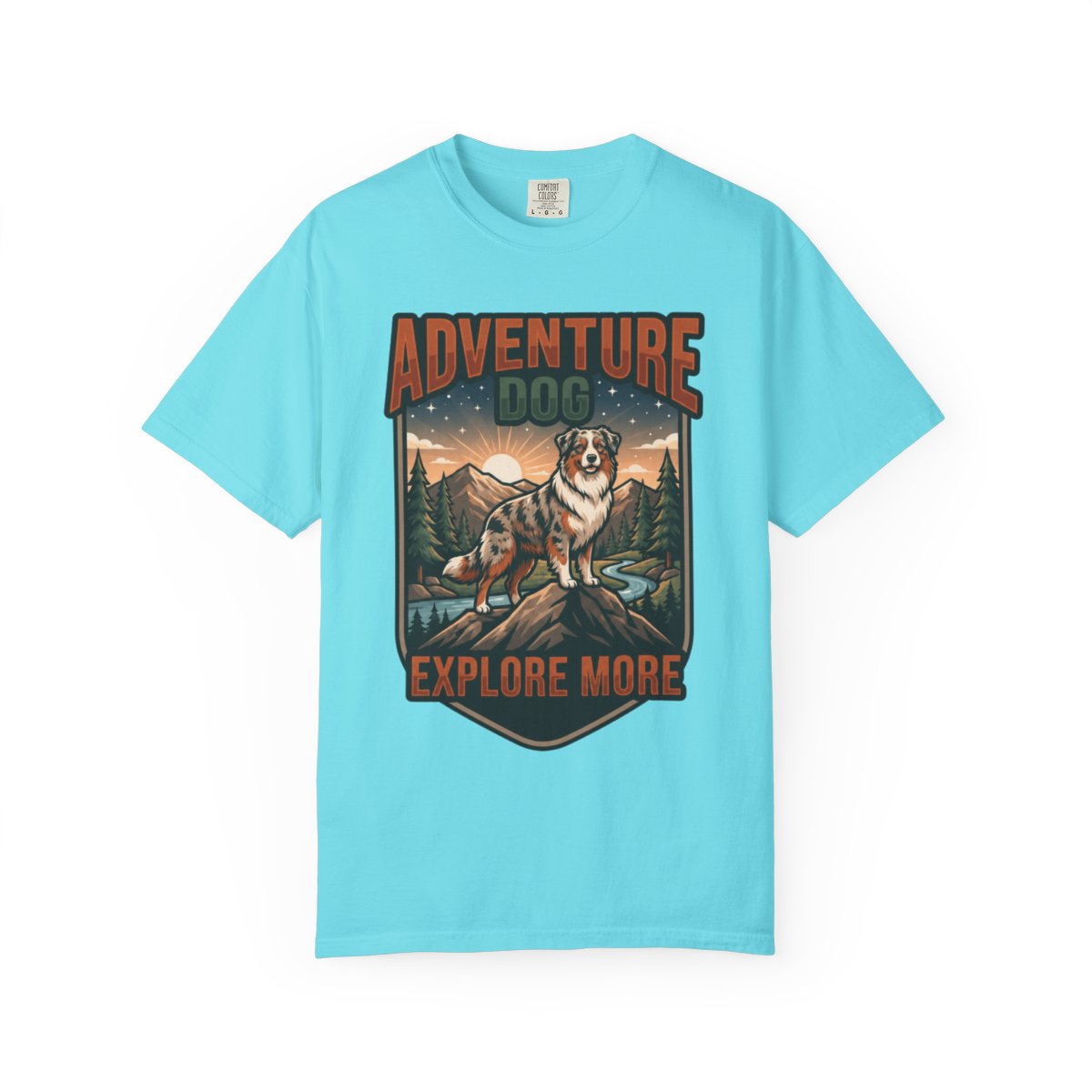 Color: Lagoon Blue | Adventure Dog Unisex Garment-Dyed Tee