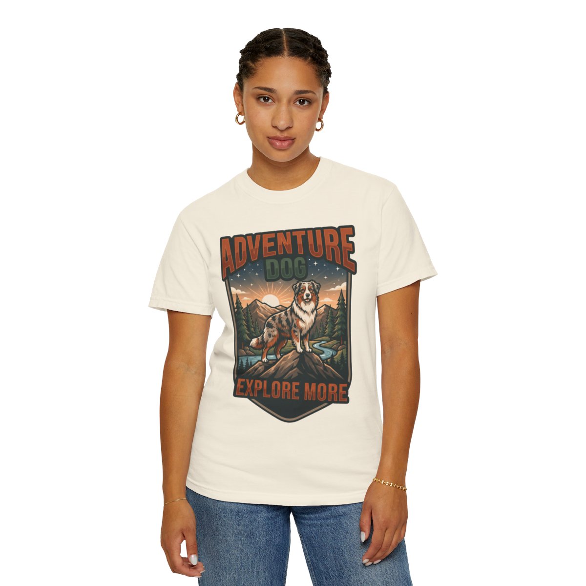 Color: Ivory | Adventure Dog Unisex Garment-Dyed Tee