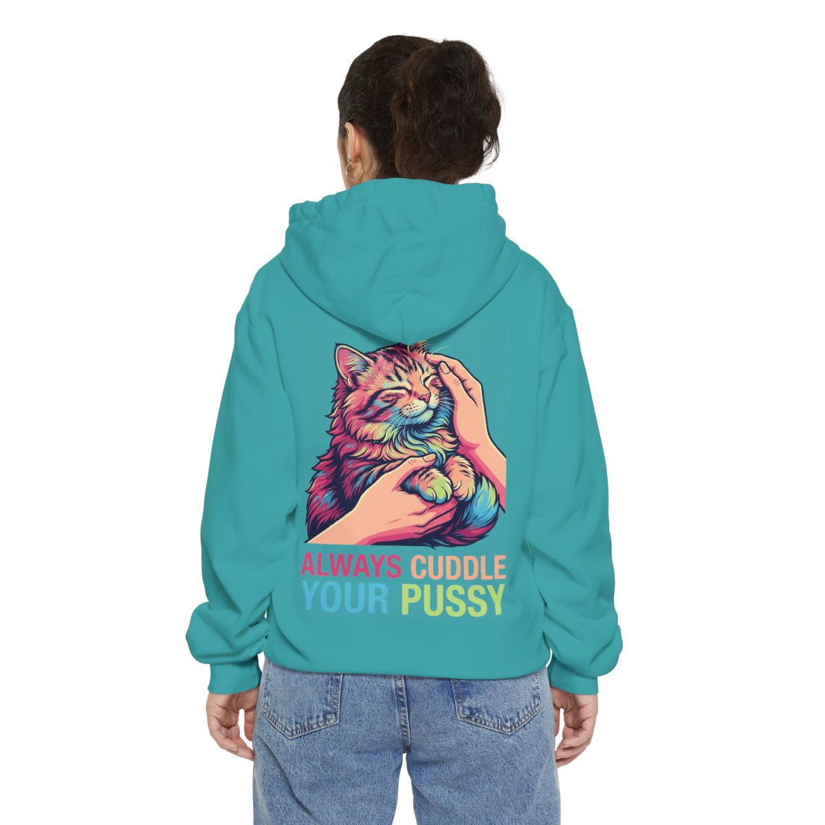 Color: Seafoam | Always Cuddle Your Pussy Garment-Dyed Hoodie