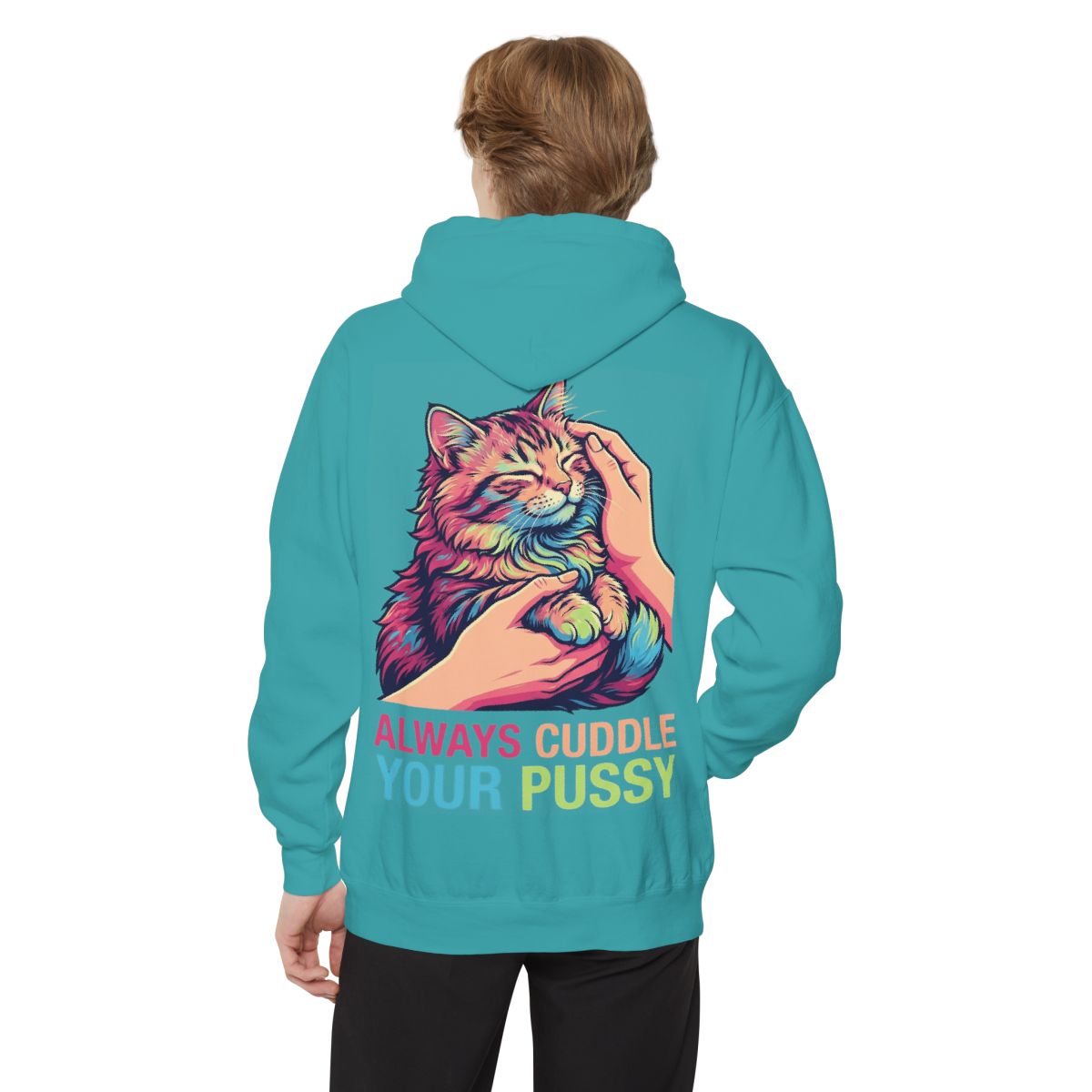 Color: Seafoam | Always Cuddle Your Pussy Garment-Dyed Hoodie