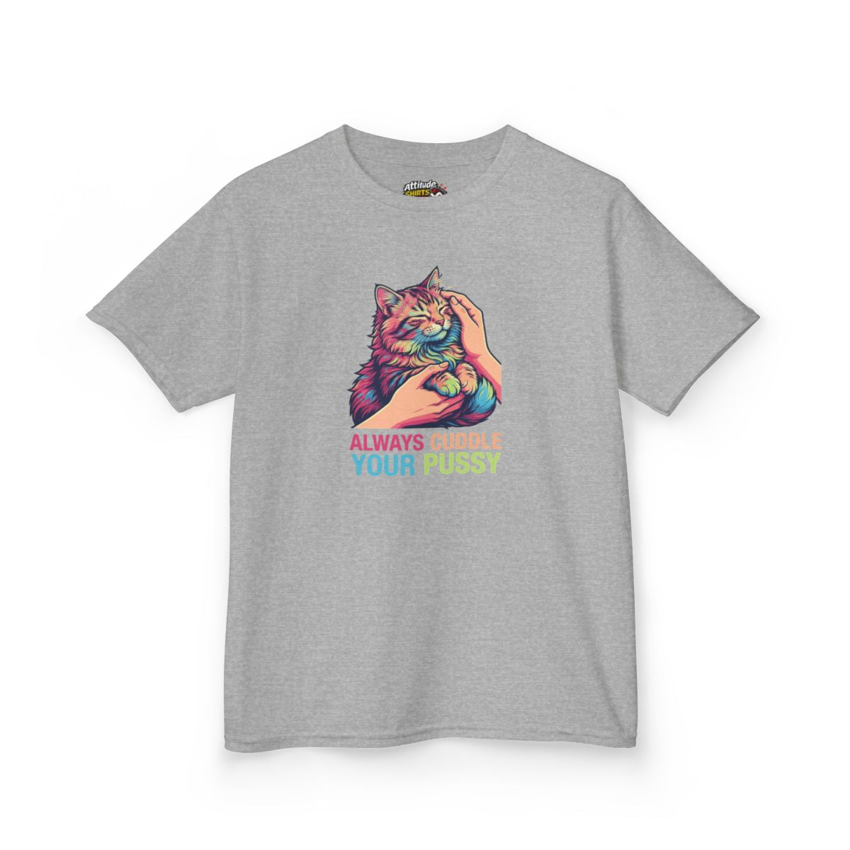 Color: Sport Grey | Always Cuddle Your Pussy Kids Tee