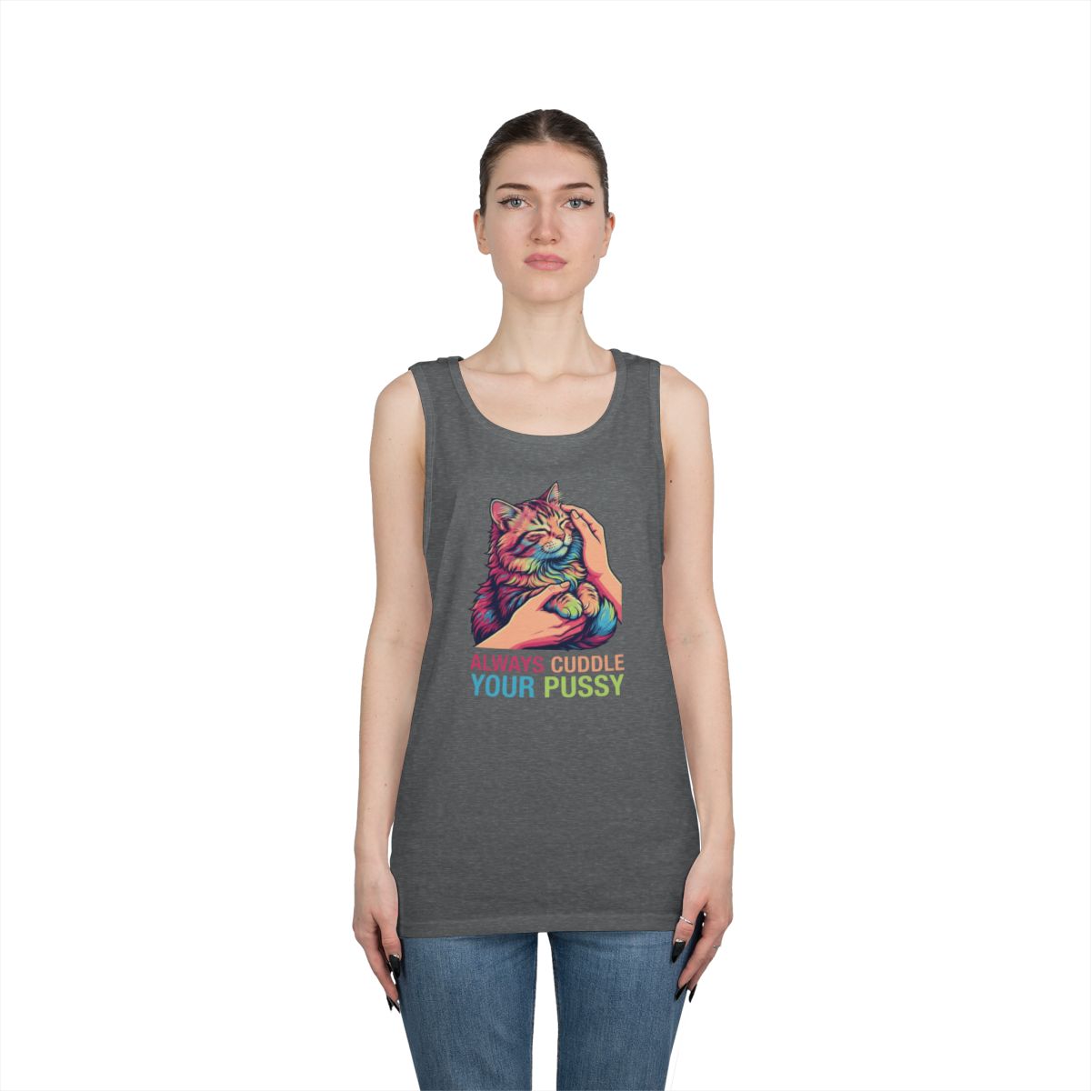 Color: Graphite Heather | Always Cuddle Your Pussy Tank Top