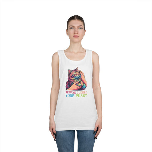 Color: White | Always Cuddle Your Pussy Tank Top