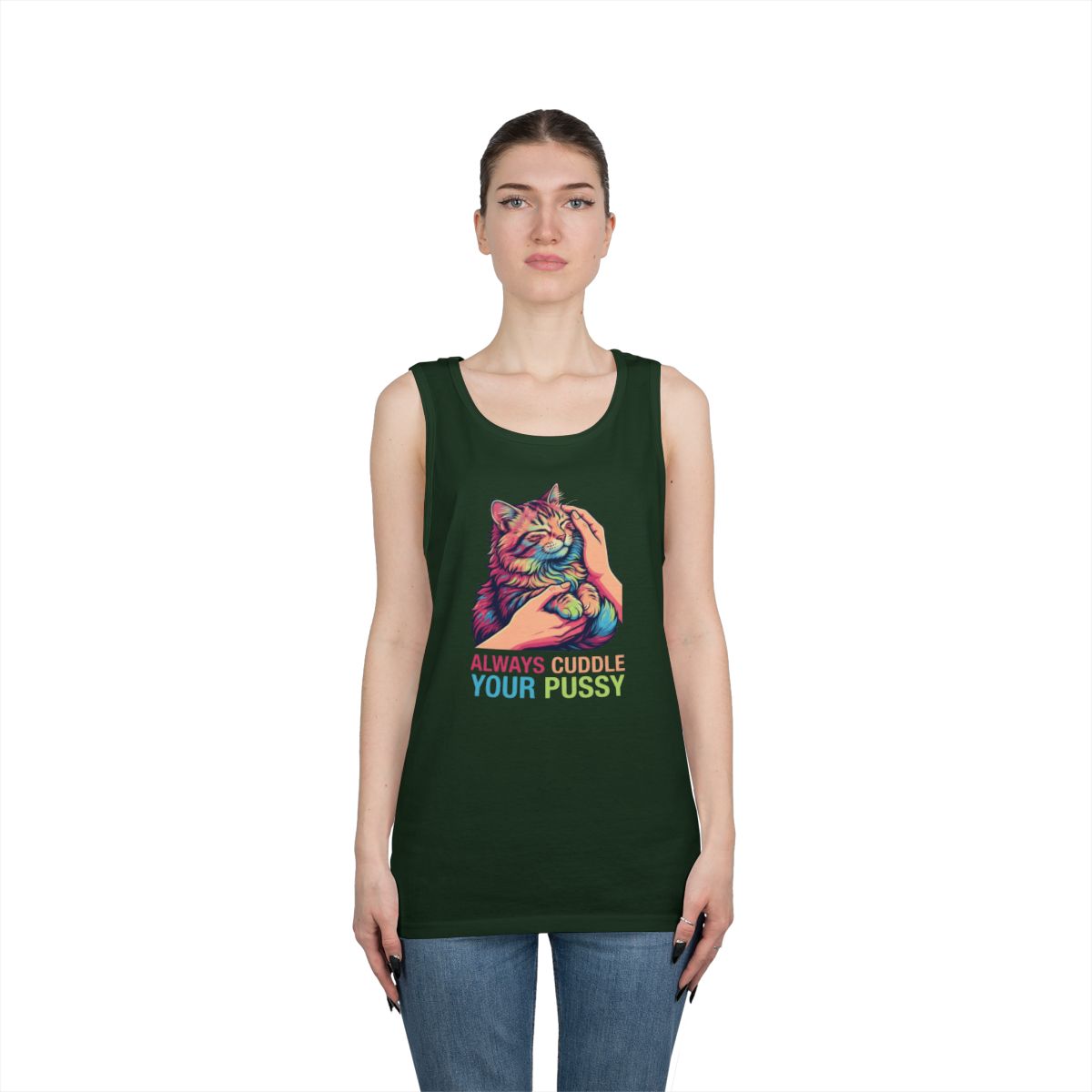 Color: Forest Green | Always Cuddle Your Pussy Tank Top