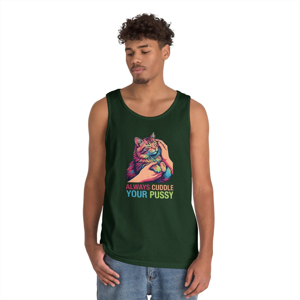 Color: Forest Green | Always Cuddle Your Pussy Tank Top