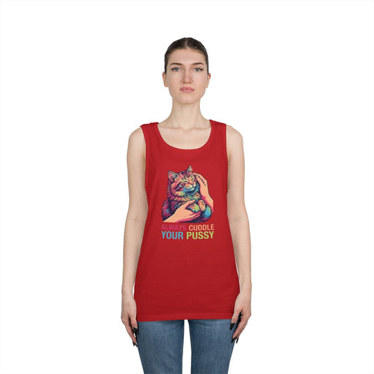 Color: Red | Always Cuddle Your Pussy Tank Top