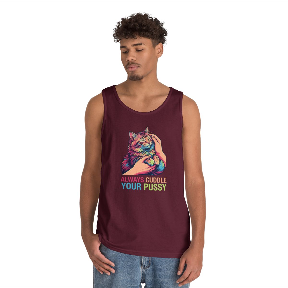 Color: Maroon | Always Cuddle Your Pussy Tank Top