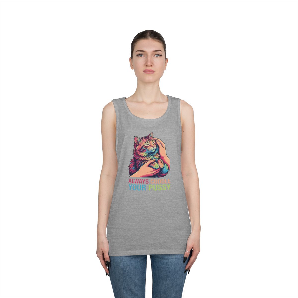 Color: Sport Grey | Always Cuddle Your Pussy Tank Top