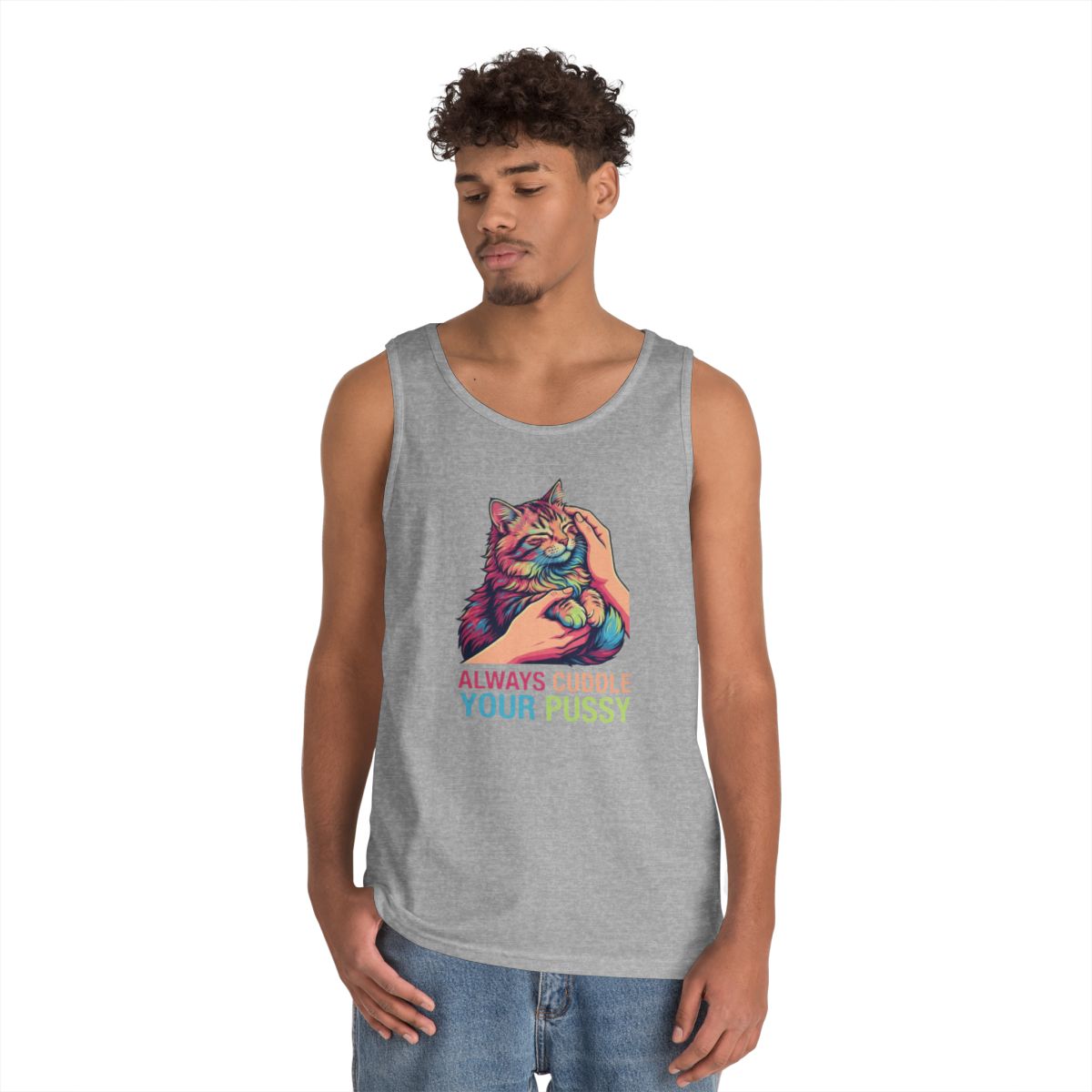 Color: Sport Grey | Always Cuddle Your Pussy Tank Top