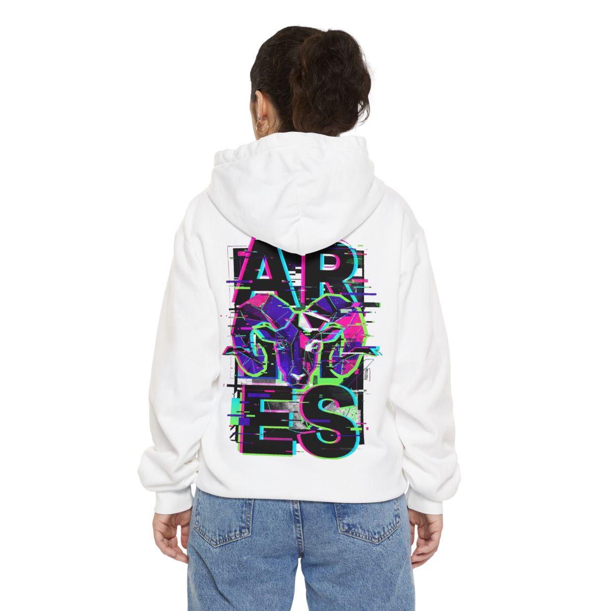 Color: White | Aries Garment-Dyed Hoodie